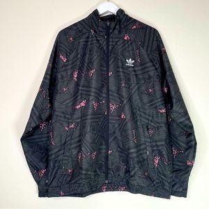adidas Originals Mens Trefoil Track Jacket - Black/Grey/Bliss Pink - Large